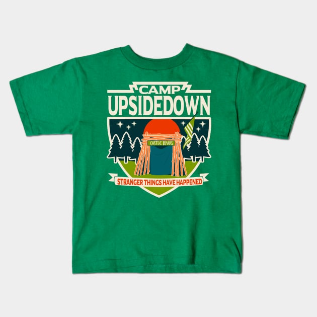 Camp Upsidedown Kids T-Shirt by nicedrak